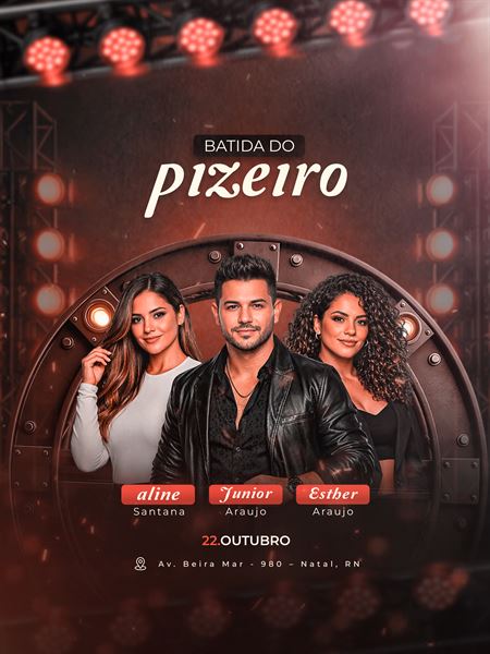 Flyer Batida do Pizeiro Forró PSD - Template Photoshop Editável